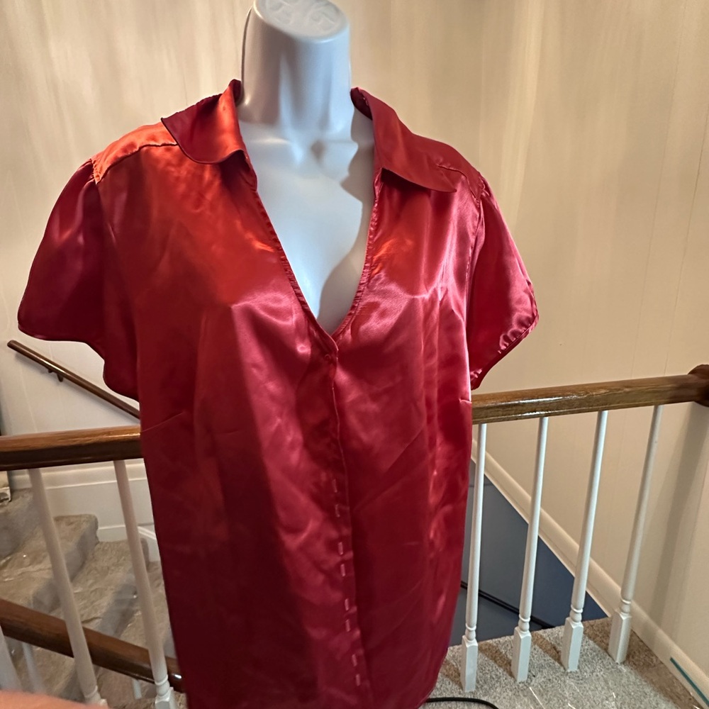Lane Bryant orange Satin Blouse